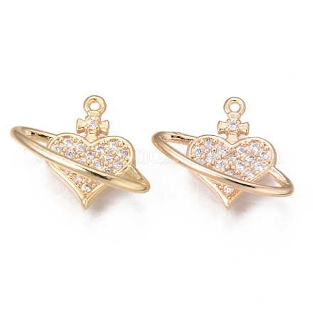 Кулоны из латуни с микрокубическим прозрачным цирконием KK-R116-031-NF-1