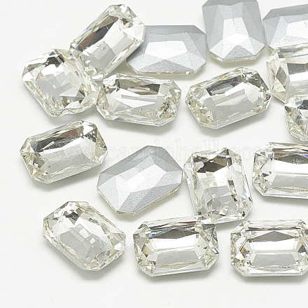 Заостренные заднее стекло горный хрусталь кабошоны RGLA-T079-13x18mm-01-1