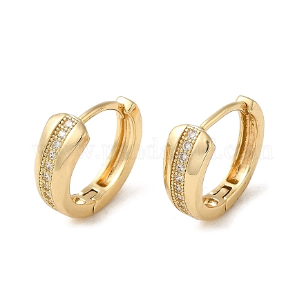 Серьги-кольца из латуни с микропаве из кубического циркония EJEW-L271-17KCG-02-1