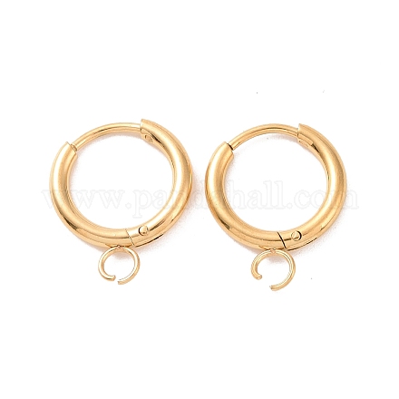 Фурнитура для сережек-колец Huggie Hoop из нержавеющей стали 304 с вакуумным покрытием PVD STAS-J400-36G-1