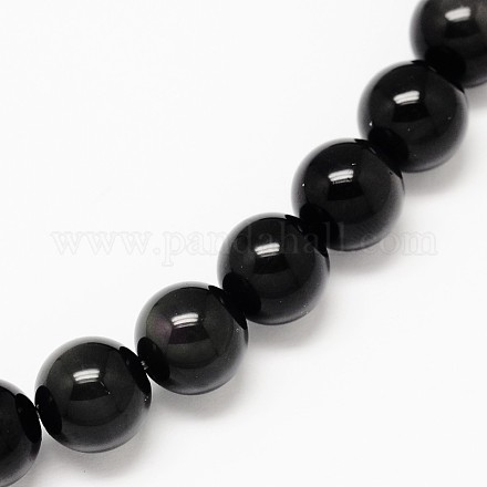 Класс ААА естественно обсидиана круглые бусины пряди X-G-L275-03-6mm-1