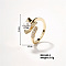 Chic Geometric Brass Open Cuff Ring, Cute and Elegant Hand Accessory, Golden