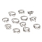 Non-Tarnish Word 201 Stainless Steel Finger Ring, Mixed Shape, Stainless Steel Color, Inner Diameter: 16~20mm