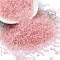 Transparent Inside Colours Glass Seed Beads, Cylinder, Pink, 1.6x1.3mm, Hole: 0.8mm, about 1333pcs/10g