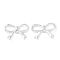 Alloy Beads, Long-Lasting Plated, Bowknot, Silver, 14x21x3.5mm, Hole: 1.3mm