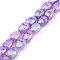 Imitation Jade Glass Beads Strands, AB Color Plated, Faceted, Teardrop, Medium Purple, 9x6x4.5mm, Hole: 1.2mm, about 58pcs/strand, 20.67''(52.5cm)