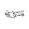 Brass Fold Over Clasps, Cadmium Free & Nickel Free & Lead Free, Platinum, 19mm