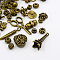 Tibetan Style Collection, Mixed Shapes Beads & Alloy Pendants, Mixed Size, Antique Bronze, 2~50mm