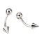 Non-Tarnish 316L Surgical Stainless Steel Eyebrow Ring, Curved Barbell with Ball and Pointed Ends, Piercing Jewelry, Stainless Steel Color, 16x4x4mm, Bar Length: 5/16