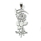 Non-Tarnish 201 Stainless Steel Pendants, Flower Charm, Stainless Steel Color, 47.5x21.5x1.5mm, Hole: 8x4mm