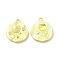 Rack Plating Alloy Crystal Rhinestone Pendants, Flat Round with Shell Charms, Cadmium Free & Nickel Free & Lead Free, Crystal, 19.5x16.5x2.5mm, Hole: 1.6mm