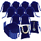 60Pcs Rectangle Velvet Drawstring Pouches, Candy Gift Bags Christmas Party Wedding Favors Bags, Dark Blue, 7x5cm