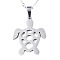 Non-Tarnish 201 Stainless Steel Pendants Necklaces, with Cable Chains and Lobster Claw Clasps, Turtle, Stainless Steel Color, 17.71 inch(45cm), 1.5mm