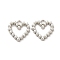 Alloy Pendants, with ABS Imitation Pearl, Heart Shape, Platinum, 18.5x18.5x4mm, Hole: 2.2mm