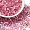 Glass Seed Beads, Imitation Cat Eye, Round Hole, Hexagon, Hot Pink, 3.5x3.8x3.5mm, Hole: 1mm, about 140pcs/10g