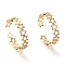 Brass Micro Pave Clear Cubic Zirconia Cuff Bangles, Star, Real 18K Gold Plated, Inner Diameter: 2 inch(5.2cm), 13mm