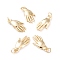 Brass Pendants, with Jump Rings, Long-Lasting Plated, Hand, Real 18K Gold Plated, 20x10x2.8mm, Hole: 2.8mm