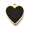 304 Stainless Steel Heart Charms, with Plastic Imitation Shell, Ion Plating(IP), Golden, 14.8x13x1.3mm, Hole: 1.6mm