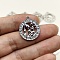 Constellation Themes Alloy Rhinestone Pendants, Flat Round Charms, Silver, Aquarius, 24x21mm