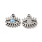 304 Stainless Steel Enamel Charms, Evil Eye Charm, Stainless Steel Color, 12.5x13x2mm, Hole: 1mm