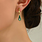 Vintage Minimalist 201 Stainless Steel Devil Eye with Teardrop Hoop Earrings, Real 16K Gold Plated, 31x7mm