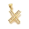 Rack Plating Brass Micro Pave Cubic Zirconia Pendants, Long-Lasting Plated, Lead Free & Cadmium Free,Real 18K Gold Plated, Letter Charms, Letter X, 16x12.5x2mm Hole: 5x3mm