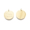 Ion Plating(IP) 304 Stainless Steel Pendants, with Jump Ring, Flat Round with Word You Are Amazing, Real 14K Gold Plated, 17x1mm, Jump Ring: 4x0.5mm, Inner Diameter: 2.5mm