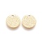Ion Plating(IP) 304 Stainless Steel Charms, Textured, Flat Round with Bumpy, Golden, 10x1mm, Hole: 1.2mm