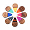 Transparent Resin & Walnut Wood Pendants, Teardrop Shape Charm, Mixed Color, 38x22x3mm, Hole: 2mm