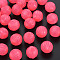 Imitation Jelly Acrylic Beads, Corrugated Beads, Round, Hot Pink, 14x13mm, Hole: 2.5mm, about 356pcs/500g