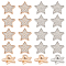 20Pcs 2 Colors Zinc Alloy Rhinestone Shank Buttons, 1-Hole, Star, Mixed Color, 12x11x6mm, Hole: 2mm, 10pcs/color