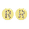Brass Micro Pave Clear Cubic Zirconia Beads, Flat Round with Letter, Letter.R, 7.5x6.5mm, Hole: 3.5mm, 3pcs/bag