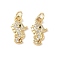 Brass Micro Pave Cubic Zirconia Pendants, Sea Horse, Rack Plating, Long-Lasting Plated, Cadmium Free & Lead Free, with Jump Ring, Real 18K Gold Plated, 15.5x8.5x2.5mm, Hole: 3.5mm