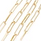 Soldered Brass Paperclip Chains, Flat Oval, Drawn Elongated Cable Chains, Long-Lasting Plated, with Spool, Real 18K Gold Plated, 22.8x5.3x1mm, about 16.4 Feet(5m)/roll