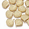 Brass Pendants, Shell, Real 18K Gold Plated, 16.5x16.5x3.5mm, Hole: 1.8mm
