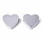 Tarnish Resistant 304 Stainless Steel Beads, Heart, Stainless Steel Color, 7x8x3mm, Hole: 2mm