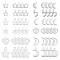 120Pcs 12 Styles 304 Stainless Steel Pendants, Stainless Steel Color, 10pcs/style