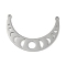 Non-Tarnish 304 Stainless Steel Pendants, Laser Cut, Moon Phase Charms, Stainless Steel Color, 24x34x1mm, Hole: 1.2mm