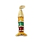 Rack Plating Brass Pendants, with Cubic Zirconia and Enamel, Fish Charms, Long-Lasting Plated, Lead Free & Cadmium Free, with Jump Ring, Real 18K Gold Plated, 26.5x10.5x5.5mm, Hole: 3.5mm