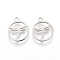 Non-Tarnish 304 Stainless Steel Charms, Laser Cut, Ring with Dragonfly, Stainless Steel Color, 12x10x1mm, Hole: 1.2mm