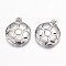 Tarnish Resistant 304 Stainless Steel Pendants, Sports Charms, Football, Stainless Steel Color, 15.5x13x3.5mm, Hole: 1mm