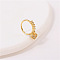 Brass Micro Pave Clear Cubic Zirconia Dangle Hoop Nose Rings, Golden, Heart, 10mm