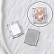 Brass Pendants, Photo Frame Shape, Platinum, 35x27mm