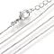 Real Platinum Plated Brass Box Chains Necklaces, with Lobster Clasps, 15.7 inch(40cm)x0.6mm