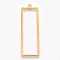 Brass Open Back Bezel Pendants, For DIY UV Resin, Epoxy Resin, Pressed Flower Jewelry, Rectangle, Raw(Unplated), 45.5x14.5x0.8mm, Hole: 1mm