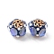 Handmade Resin Indonesia Round Beads, with Alloy Findings, Round, Marine Blue, 19x16.5mm, Hole: 2mm