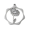 Non-Tarnish 304 Stainless Steel Pendants, Flower, Stainless Steel Color, 23.5x21.5x1mm, Hole: 1.5mm