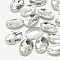 Pointed Back Glass Rhinestone Cabochons, Back Plated, Faceted, Oval, Crystal, 6x4x2.5mm