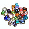 Imitation Austrian Crystal Beads, Grade AAA, K9 Glass, Faceted, Rectangle, Mixed Color, 10x12x5.5mm, Hole: 0.9~1mm