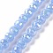 Electroplate Imitation Jade Glass Beads Strands, AB Color Plated, Faceted(96 Facets), Round, Cornflower Blue, 7~8mm, Hole: 1.2~1.4mm, about 68~70pcs/strand, 19.69''(50cm)
